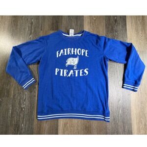 Pel Athletic Fairhope Pirates Sweatshirt Mens XL Blue Striped Trim Pullover